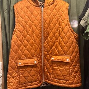 Source Unknown Quilted Orange Vest